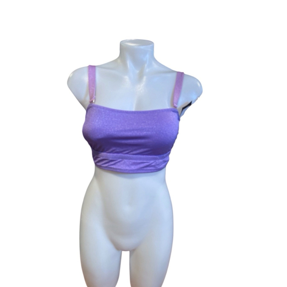California Waves Other - Women's California Waves glittery swim Purple Crop Top Size 12